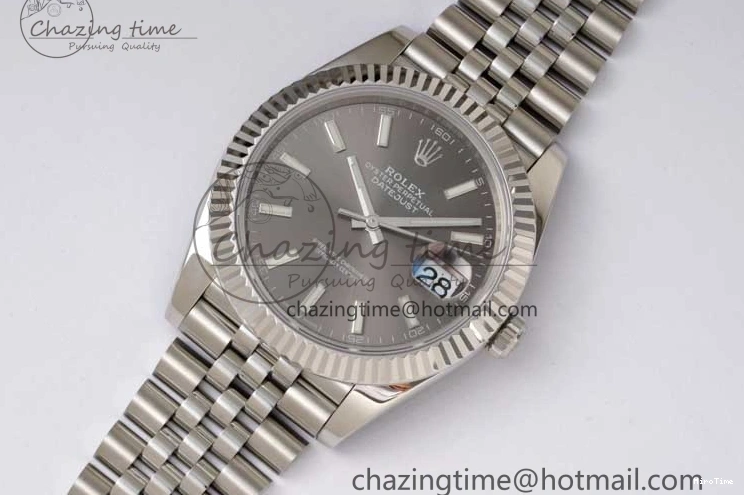 MiroTime 0314 Trendsetting DateJust 41 126334 ZF 1:1 Best Edition 904L Steel Gray Dial Stick Marker on Jubilee Bracelet A 2372